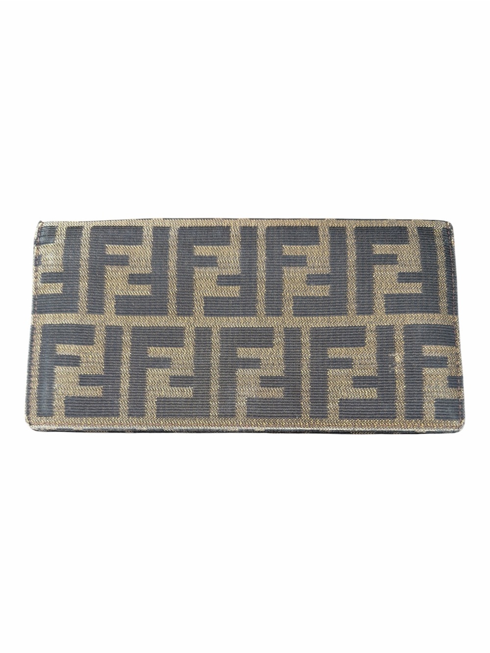 FENDI Vintage Zucca FF Monogram Canvas & Leather Flap Continental Wallet